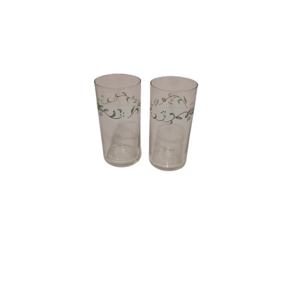 Corelle Country Cottage 16‑oz Glasses – Hearts & Vines – Set of 2 Tumblers
